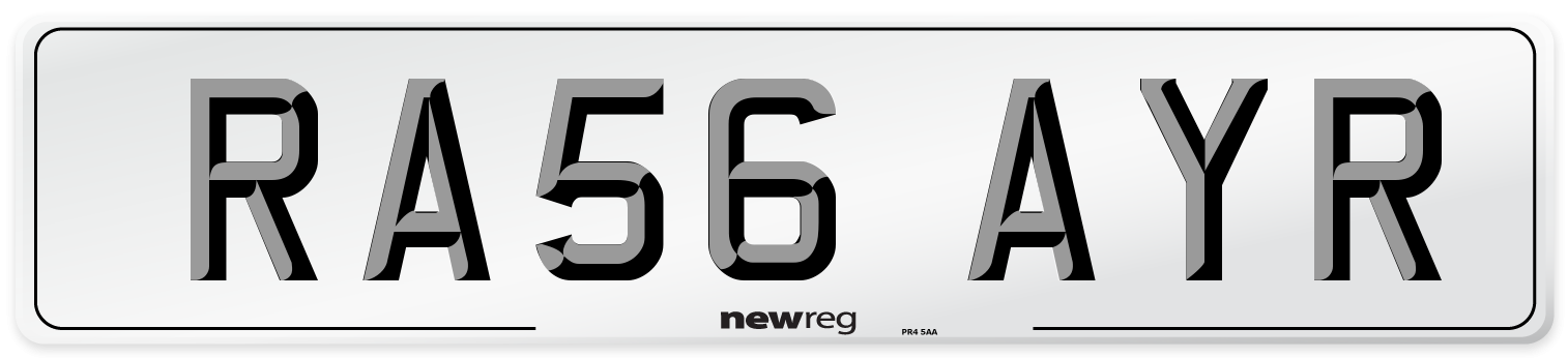 RA56 AYR Number Plate from New Reg